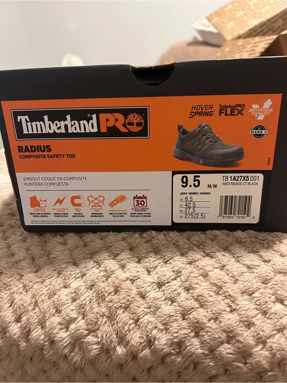 Timberland PRO Radius Composite Safety Toe Sneakers Black Hi-Vis.NEW NEVER WORN